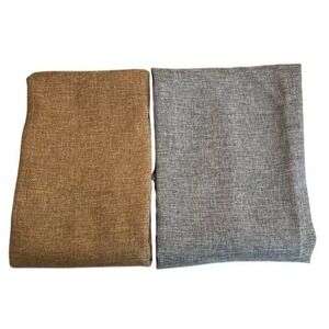 00383 - 3½‎ Yds Poly Burlap & Brown Fabric Lot Sewing Material Crafting Supplies